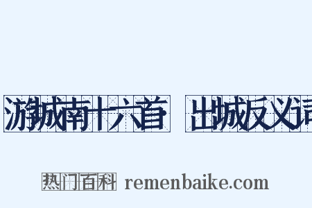 游城南十六首·出城反义词是什么意思的图片